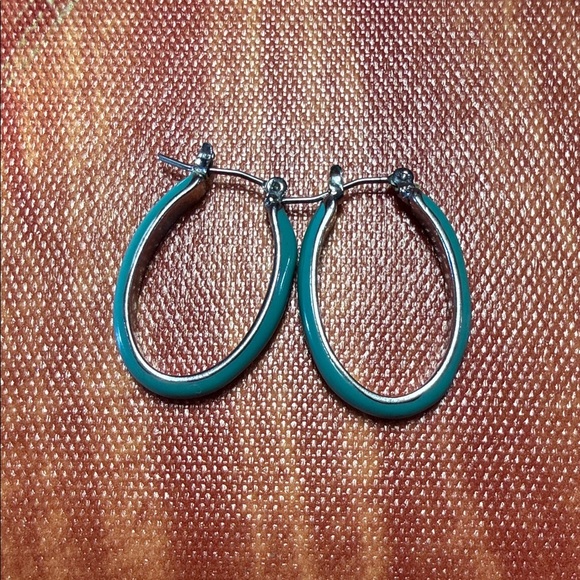 Jewelry - Elegant Teal Hoop Earrings